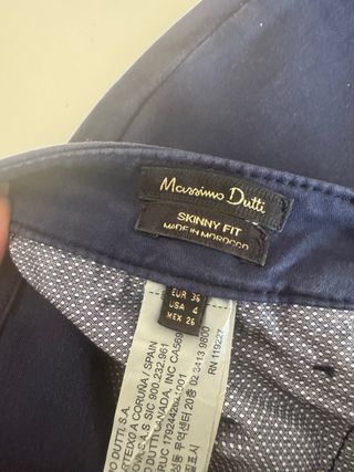 Pantalón Mujer Massimo Dutti Talla 36 Azul Marino