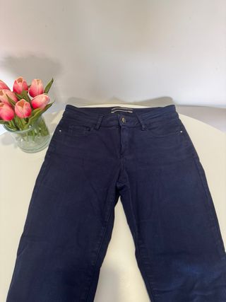 Pantalón Mujer Massimo Dutti Talla 36 Azul Marino