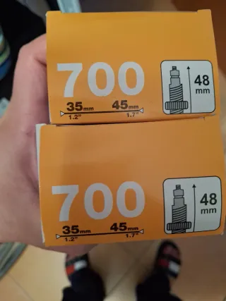 Camera d'aria bici 700x35-45mm valvola 48mm