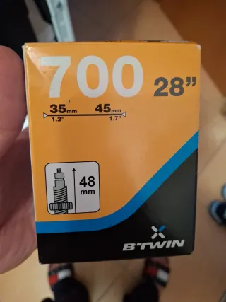 Camera d'aria bici 700x35-45mm valvola 48mm