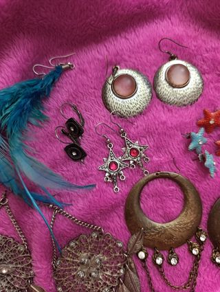 Lote de 10 pares de pendientes vintage 