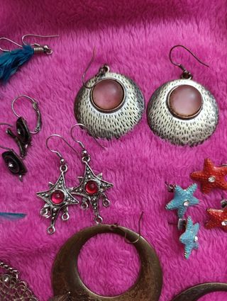 Lote de 10 pares de pendientes vintage 