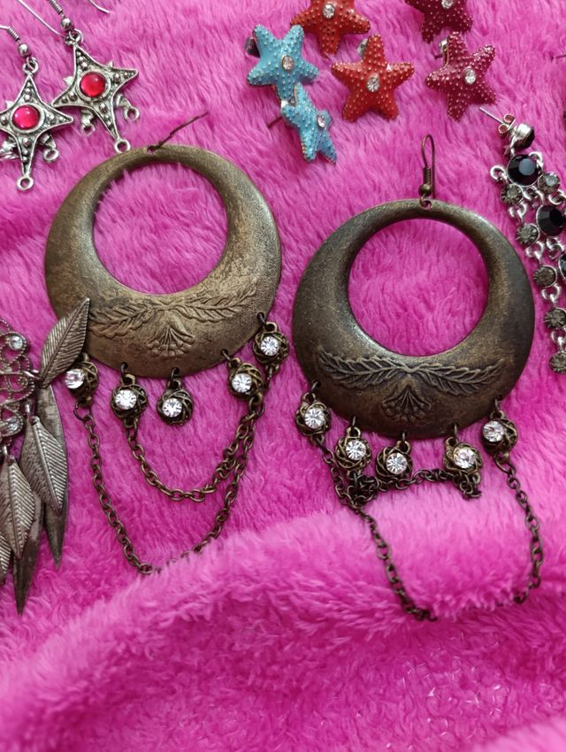 Lote de 10 pares de pendientes vintage