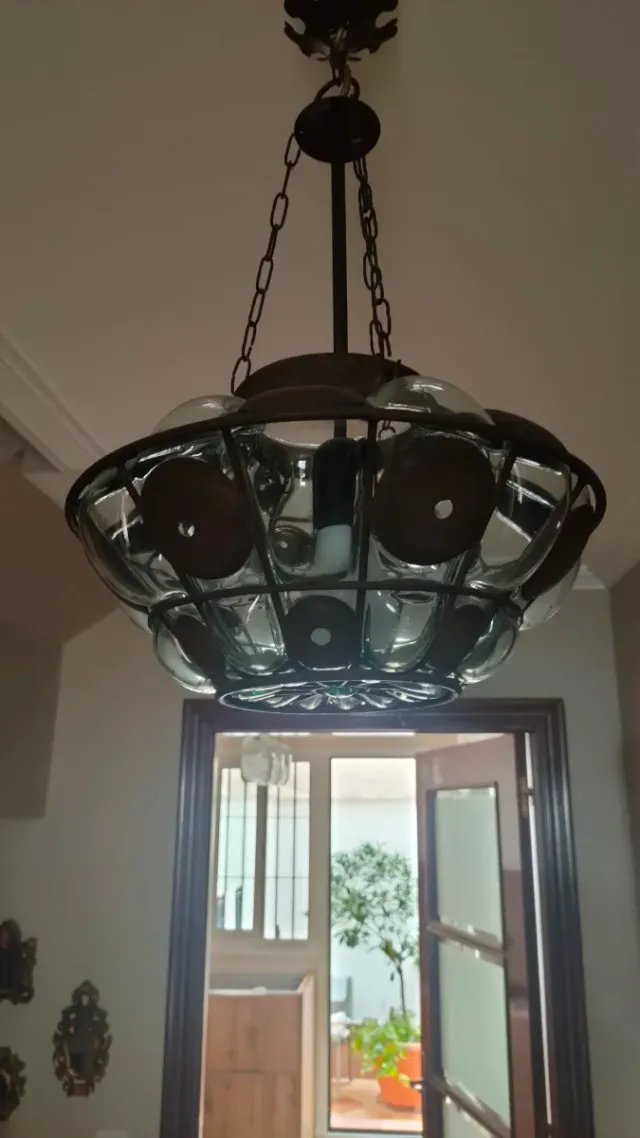 Lámpara de techo colgante cristal y metal X unidad