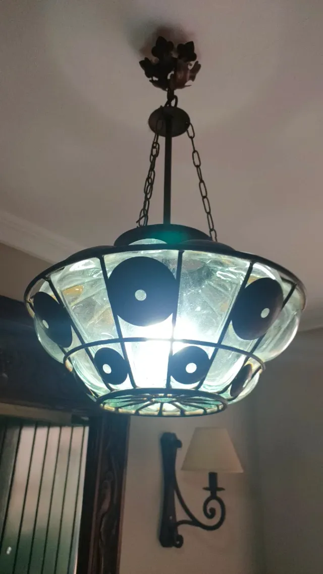 Lámpara de techo colgante cristal y metal X unidad