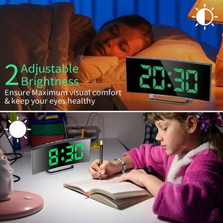 Reloj despertador, pantalla espejo 7”