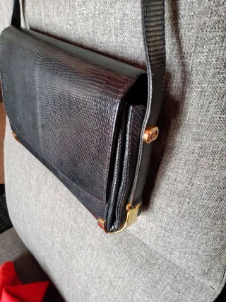 Bolso Gucci Piel Serpiente Negro Dorado