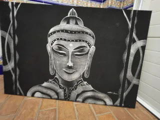 Cuadro Buda Blanco y Negro