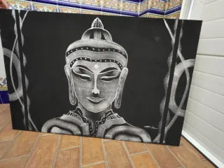 Cuadro Buda Blanco y Negro