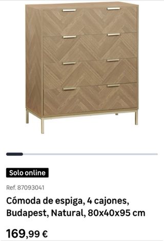 Cassettiera in legno con disegno a spina di pesce