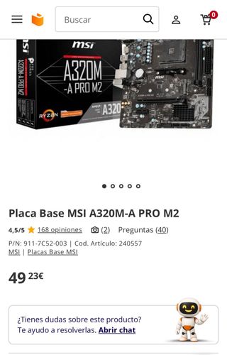 Placa Base MSI A320M-A PRO M2