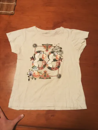 Camiseta niña manga corta 88 floral sin marca