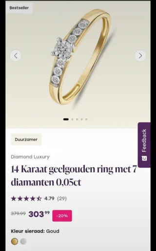 Anillo Lucardi Oro 14k con diamantes