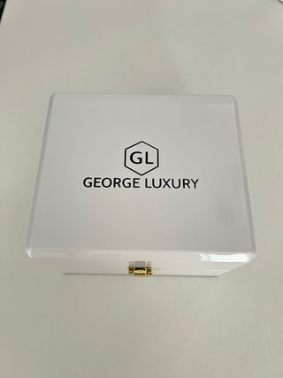 Caja Reloj George Luxury Blanca y Dorada