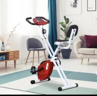 Bicicleta Estática Plegable Roja