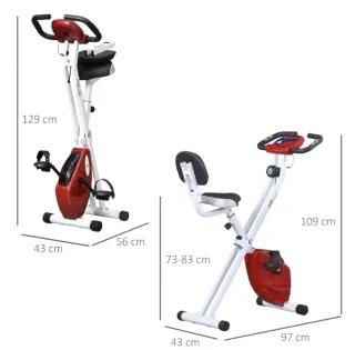 Bicicleta Estática Plegable Roja