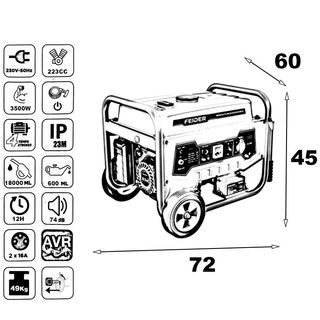 GENERADOR GASOLINA 3500w 8.5HP AE