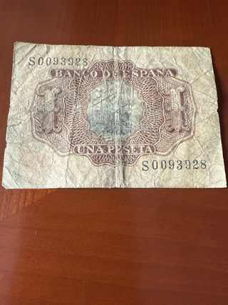 Billete 1 Peseta Banco de España antiguo