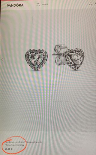 Conjunto Pandora Corazón Plata