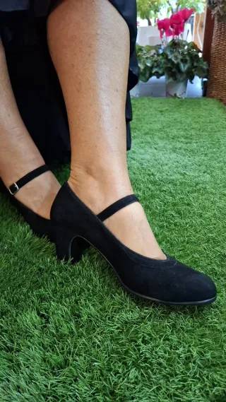 Zapatos Flamenca Tacón Negro