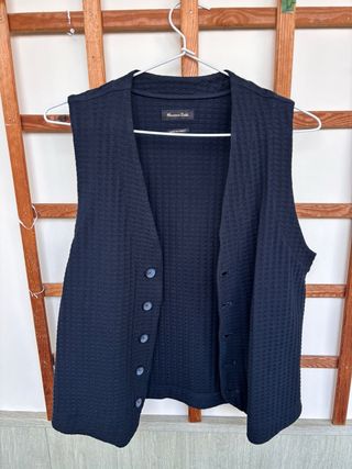 Chaleco Massimo Dutti de Lana azul oscuro