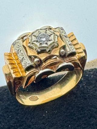 Anillo Art Décor Oro Bicolor 18k Diamante