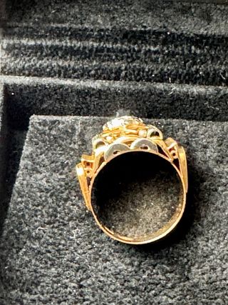 Anillo Art Décor Oro Bicolor 18k Diamante