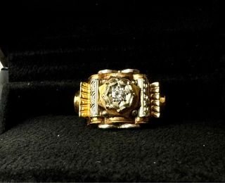 Anillo Art Décor Oro Bicolor 18k Diamante