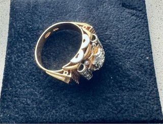 Anillo Art Décor Oro Bicolor 18k Diamante
