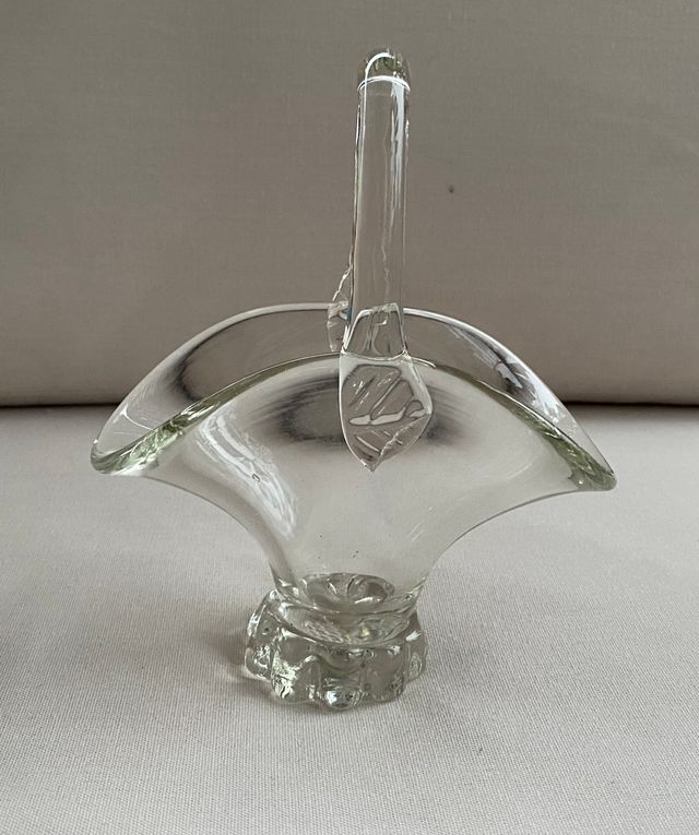 Elegante cestino in vetro della Germania occidentale