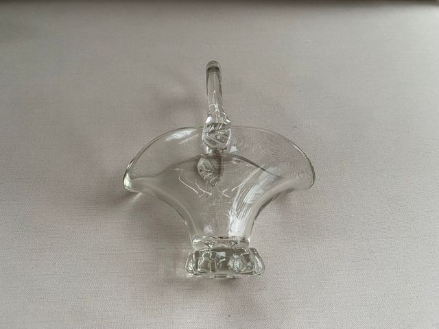 Elegante cestino in vetro della Germania occidentale