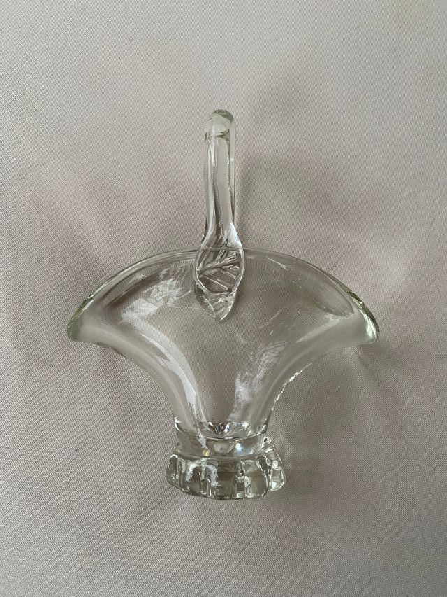 Elegante cestino in vetro della Germania occidentale