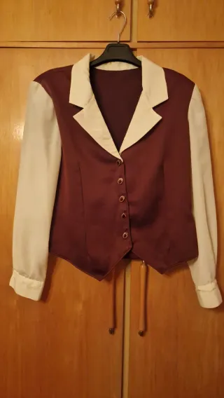 Conjunto Falda y Blusa Marrón y Blanco