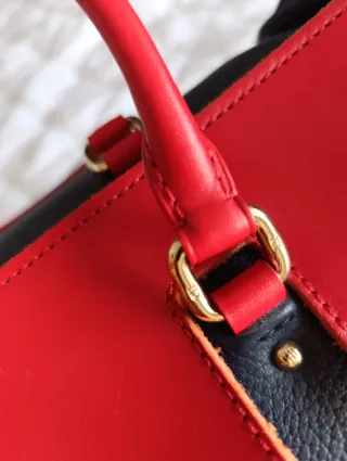 Bolso Carolina Herrera Piel Azul y Rojo