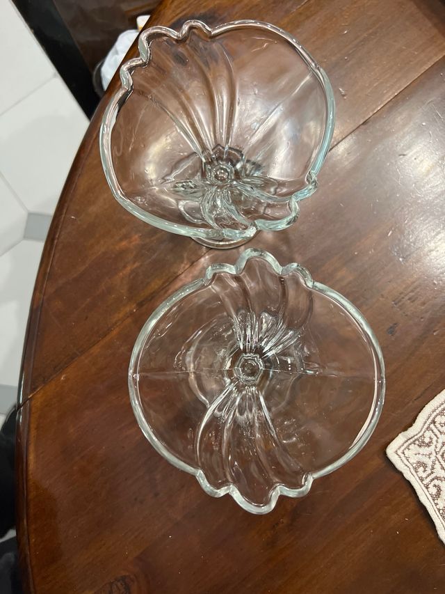 2 Copas de helado de cristal