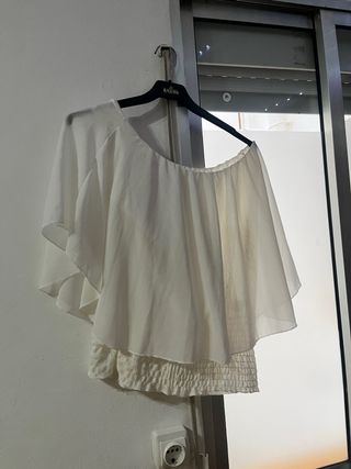 Blusa hombros descubiertos Mujer Blanca 