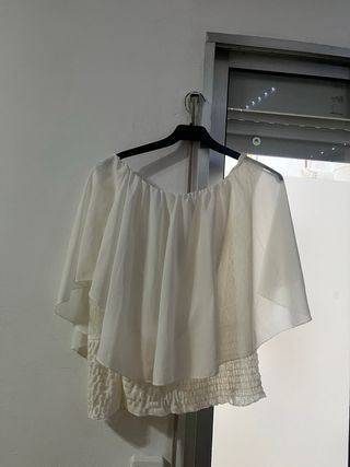 Blusa hombros descubiertos Mujer Blanca 
