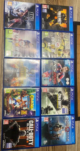 Lote 10 Juegos PS4: Star Wars, FIFA, COD, Crash