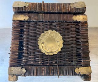 Cofre antiguo mimbre 70x31x33 cm