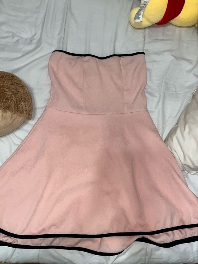 Abito senza spalline rosa colombiano