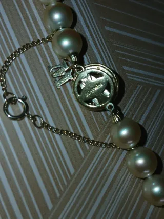 Collar Perlas Majorica Beige y Dorado