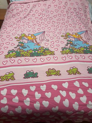 Funda Nórdica Infantil Ranas y Corazones