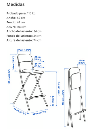 Taburetes Altos Plegables IKEA (2uds)