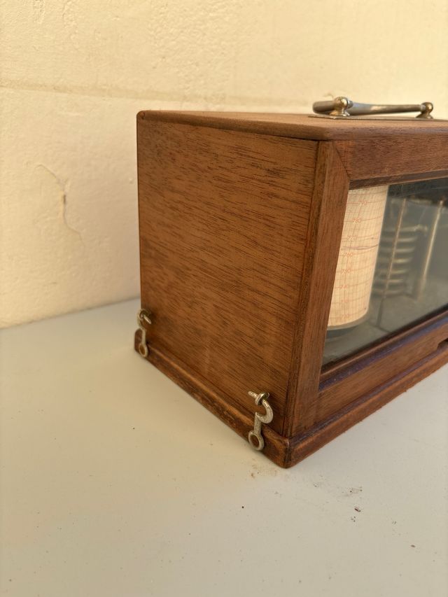 Barógrafo Antiguo Madera y Cristal de coleccioncol