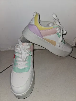 Scarpe sneakers donna bianche e verdi