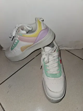 Scarpe sneakers donna bianche e verdi