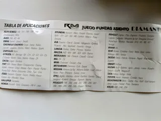 Fundas coche sin estrenar,  para varios modelos