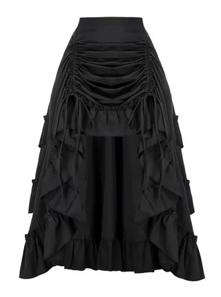 Falda asimétrica boho chic gótica