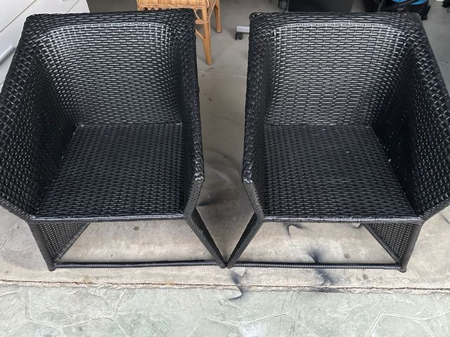 2 Sillones de terraza ratán negro