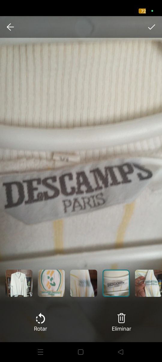 Sudadera Roland Garros Des Camps París Vintage